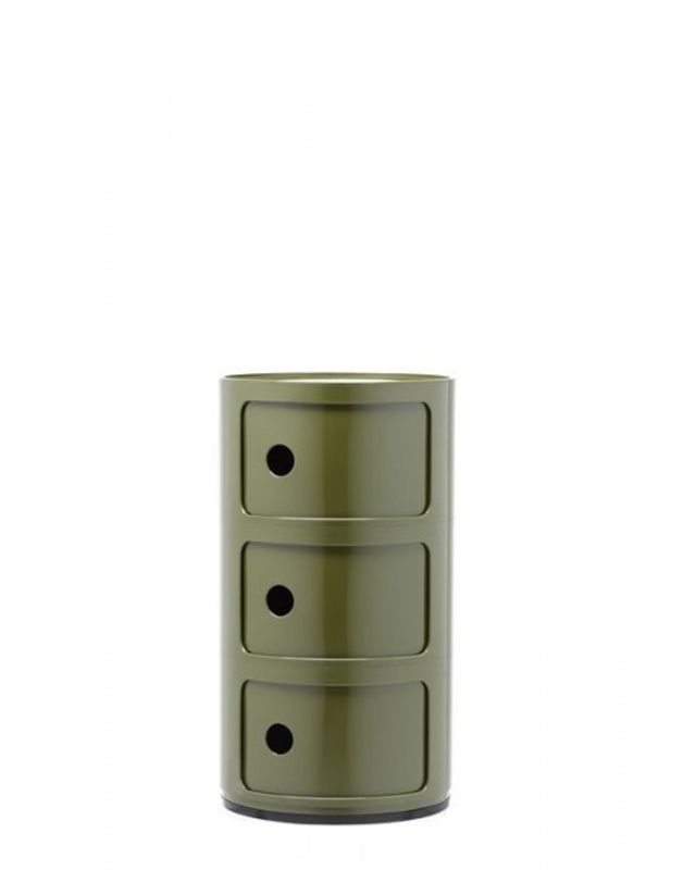 Kartell Componibili 3 skuffer Green, Grønn Nattbord Bord