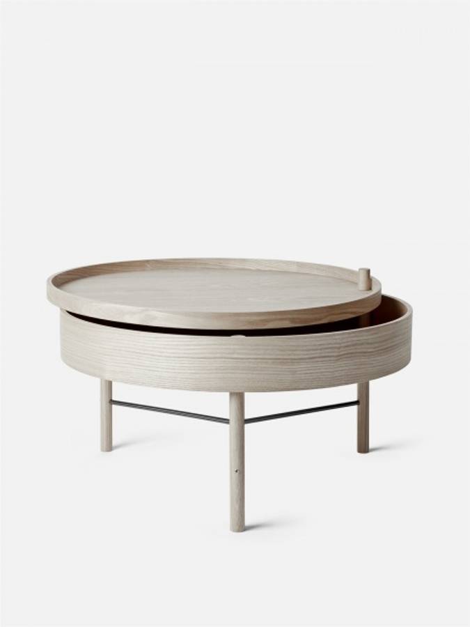 Menu Turning Table White Oak/Black Chrome