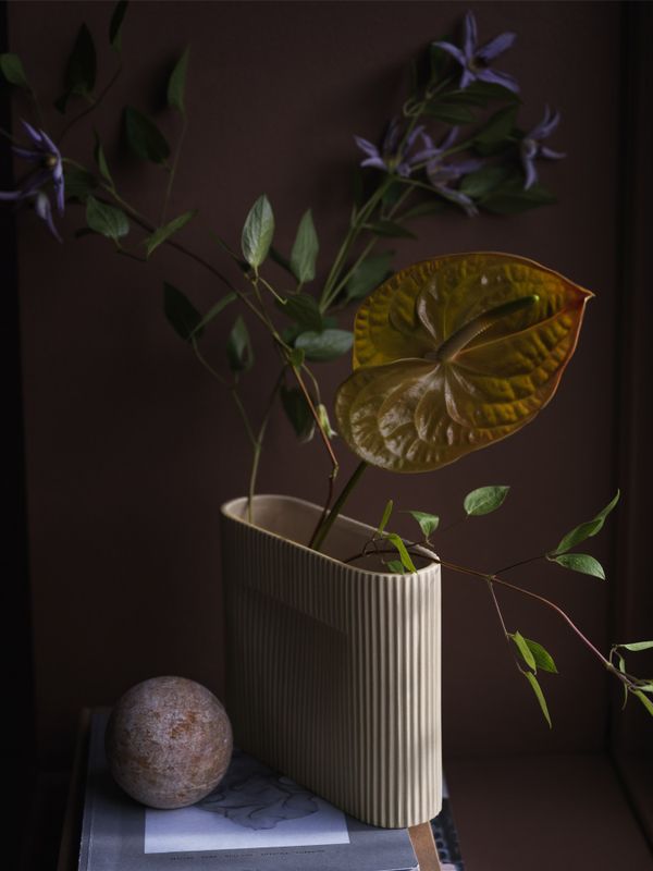 Muuto Ridge Vase Beige H 16,5 cm