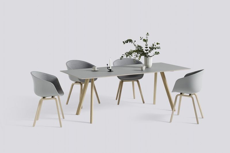 HAY CPH30 table Water-based lacquered Oak 200 x 90 x 74 Grey Linoleum Spisebord, Solid oak