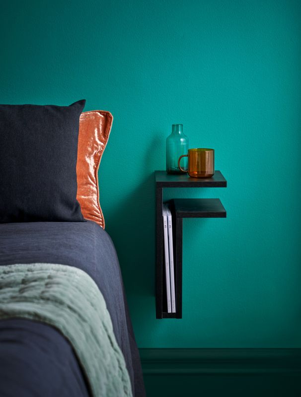 Maze F-Shelf Black Ash Veneer Right, hylle i askfiner, nattbord