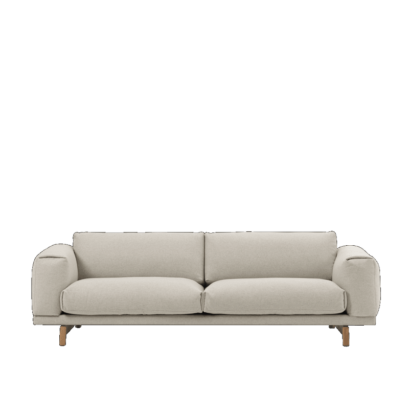 Muuto Rest Sofa 3 seater Wooly 2256, oak med eike ben 3 seter sofa
