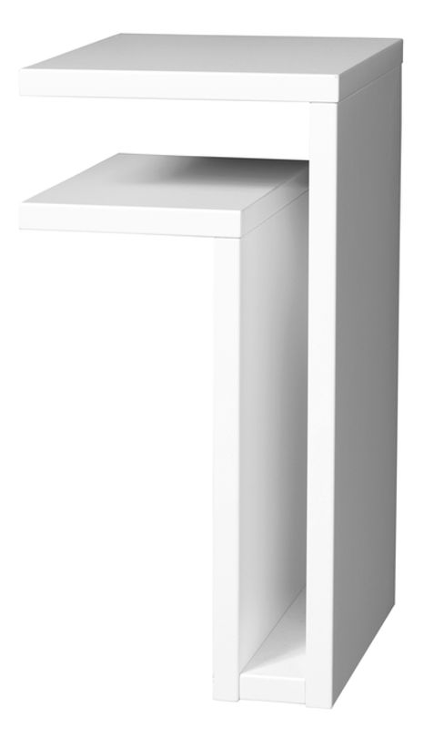 Maze F-Shelf White MDF Left, hylle i mdf, nattbord