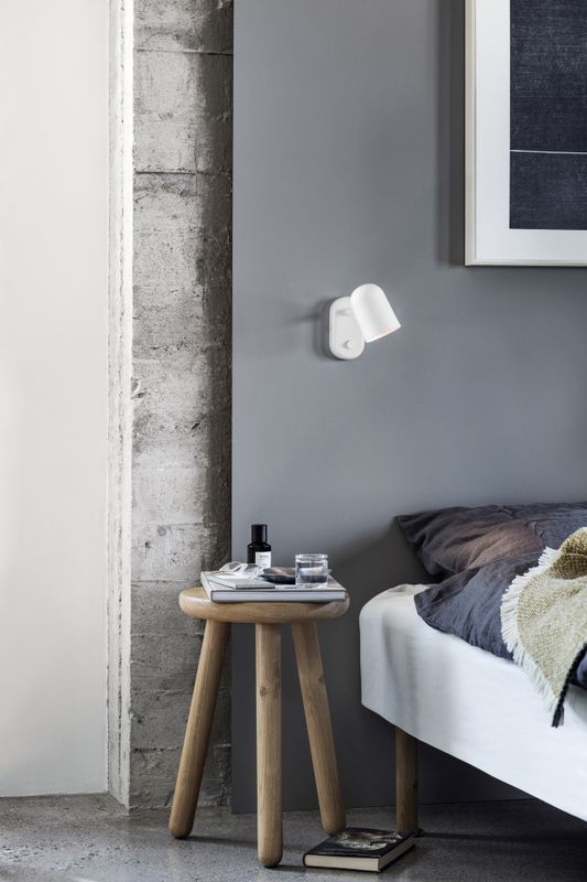 Northern Buddy Wall Lamp White, Hvit vegglampe