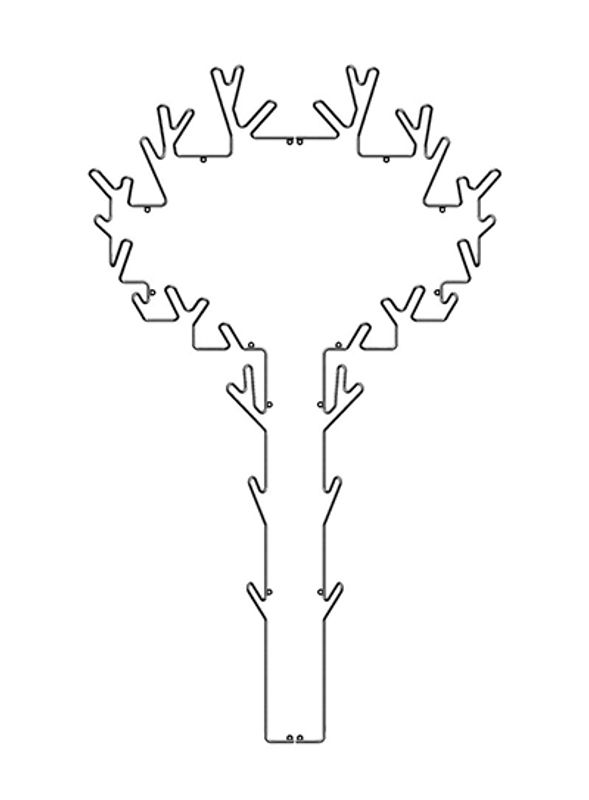 Maze Nature Tree Black Hanger, Svart Knagg