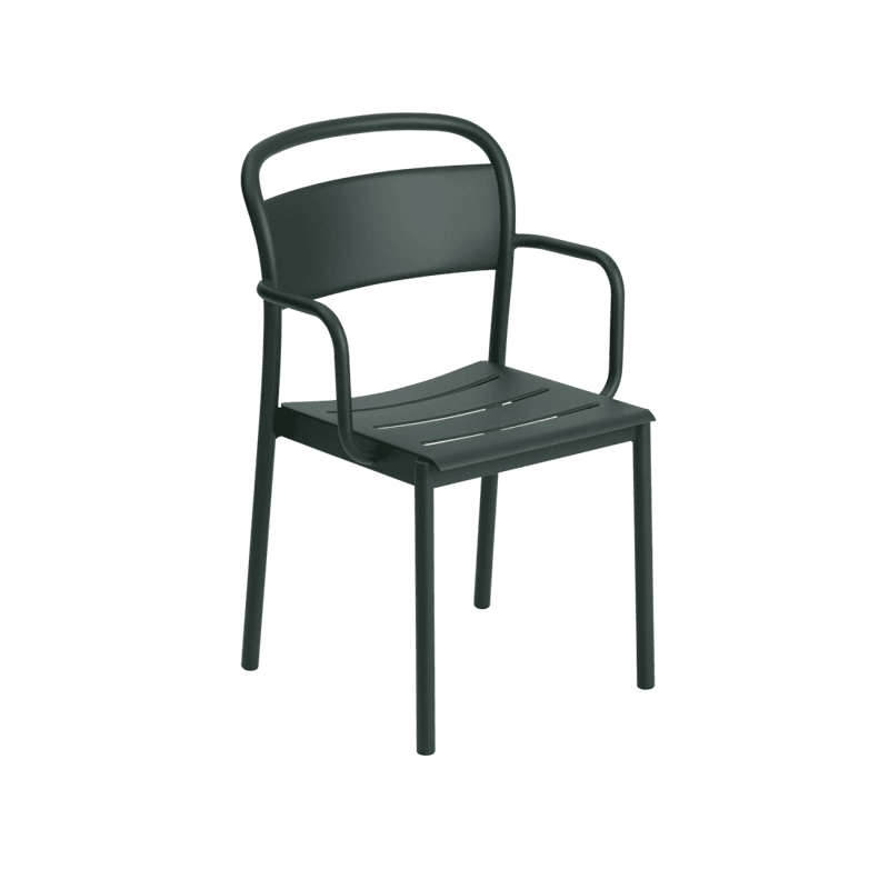 Muuto Linear Steel Armchair Dark Green, Grønn Hagemøbel stol