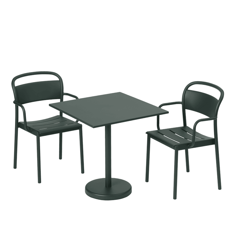 Muuto Linear Steel Armchair Dark Green, Grønn Hagemøbel stol