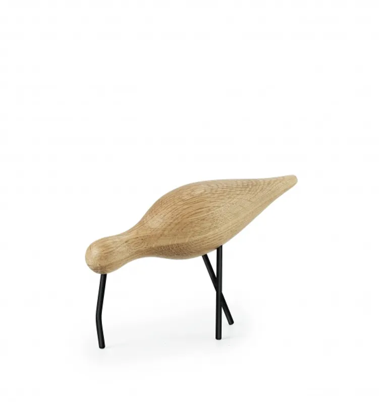 Normann Copenhagen Shorebird large, oak/black, eik/svart fugl