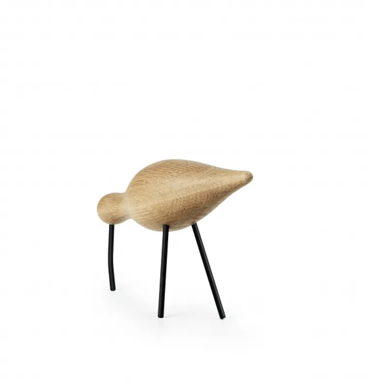 Normann Copenhagen Shorebird large, oak/black, eik/svart fugl