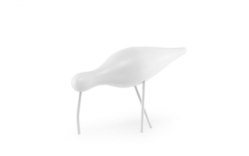Normann Copenhagen Shorebird large, white/white, hvit/hvit fugl