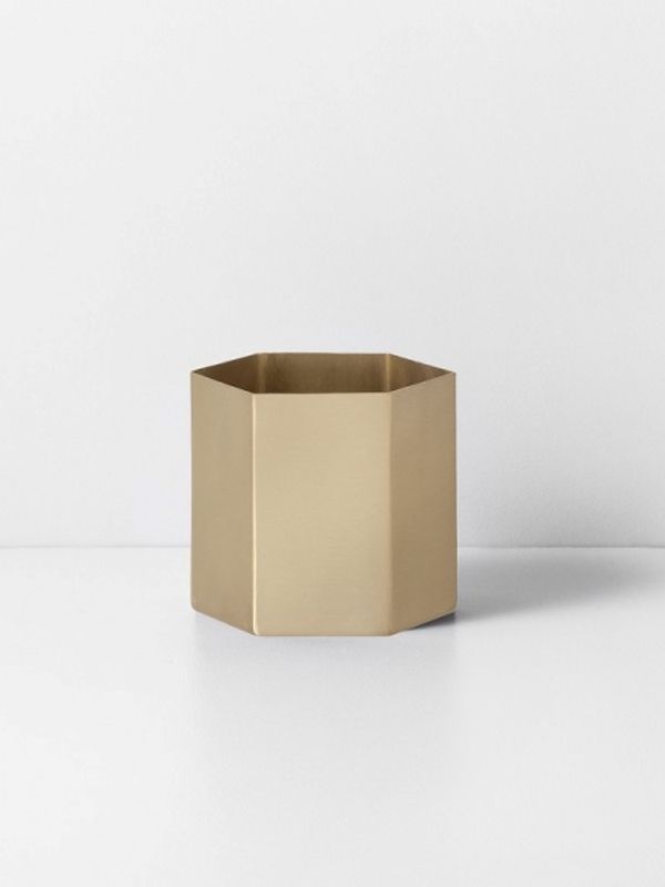 Hexagon Pot Large Brass, Ferm Living