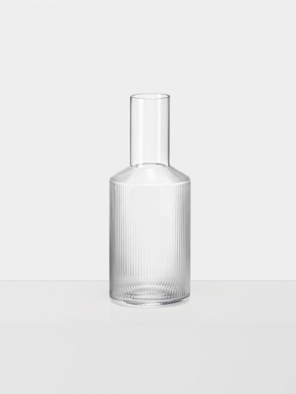 Ferm Living Ripple Carafe Clear, Karaffel blank glass