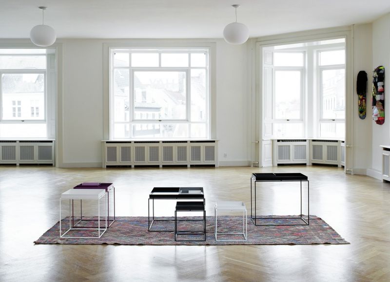 HAY TRAY Table 40 x 40 Medium Black, Svart Stuebord