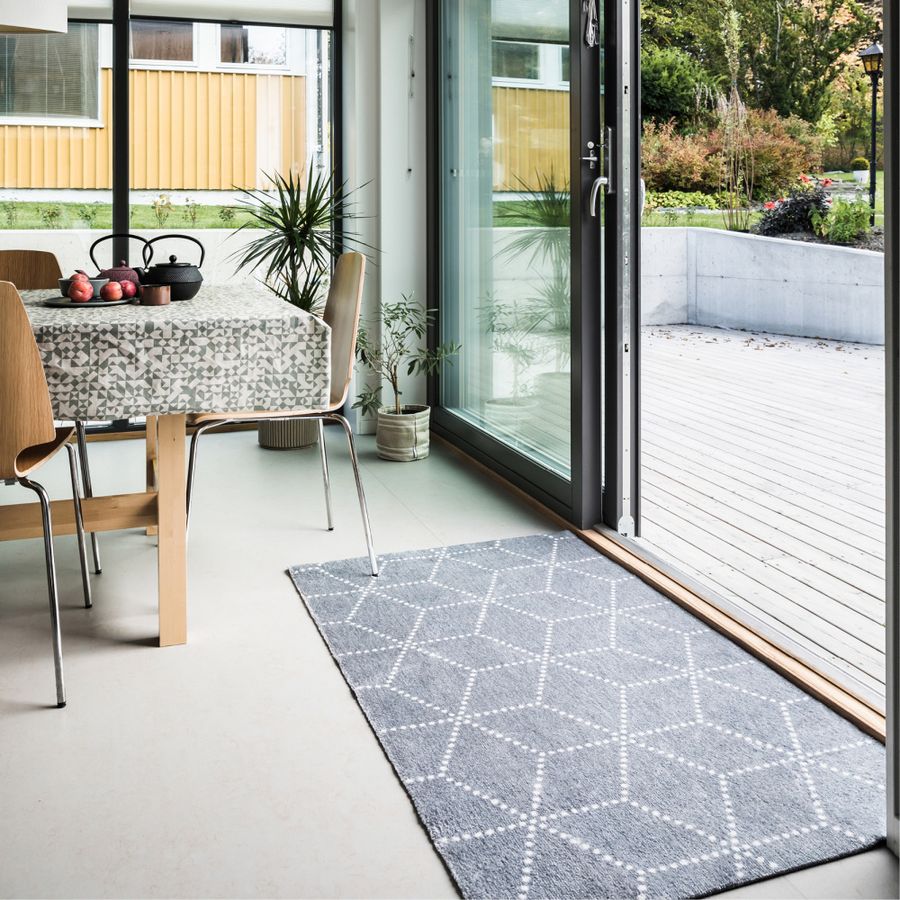 HEYMAT 45 x 100 Hagl Silver Terrasse Terrassematte Teppe