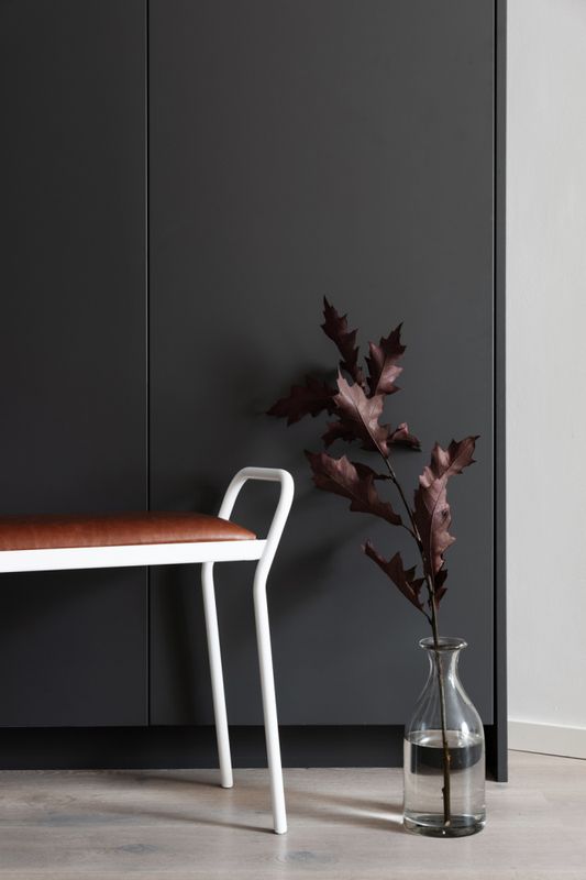 Maze Anyone White, Cognac leather, Benk med Brun skinnsete