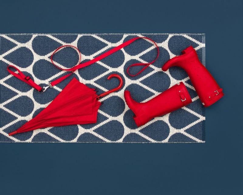 Pappelina Otis Gulvløper 70x200 Ocean Blue/Vanilla