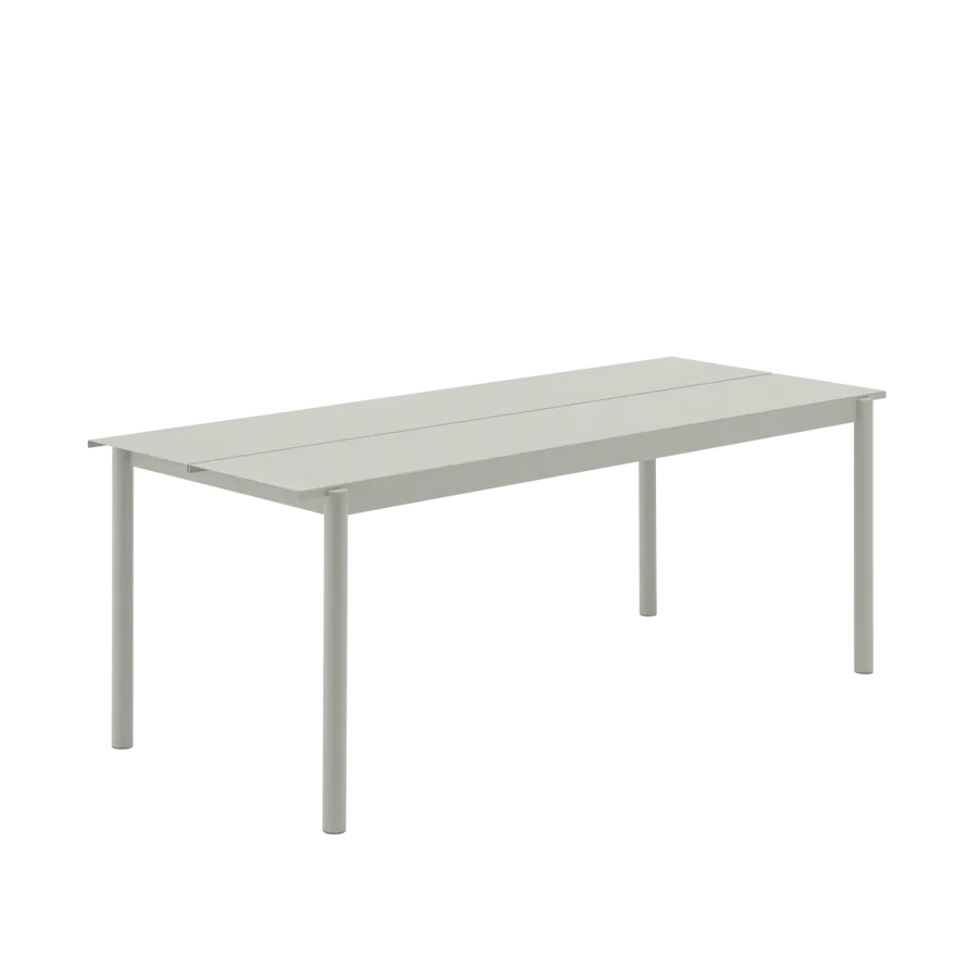 Muuto Linear Steel Table 200 cm Grey, Grå Utebord Bord