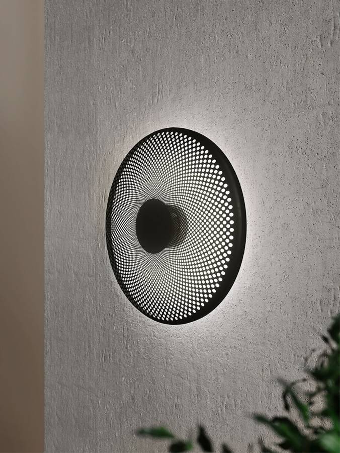 Northern Glint Wall Lamp Ø 36 Black, svart vegglampe