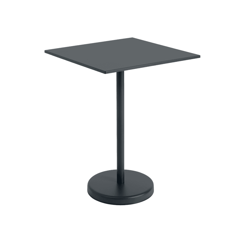  Muuto Linear Steel Cafe Table 70 x 70 x 95 Black, Svart Utebord