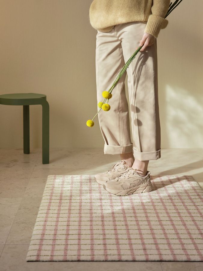 HEYMAT 85 x 115 Grid Lime Candycane Door Mat Dørmatte tepp