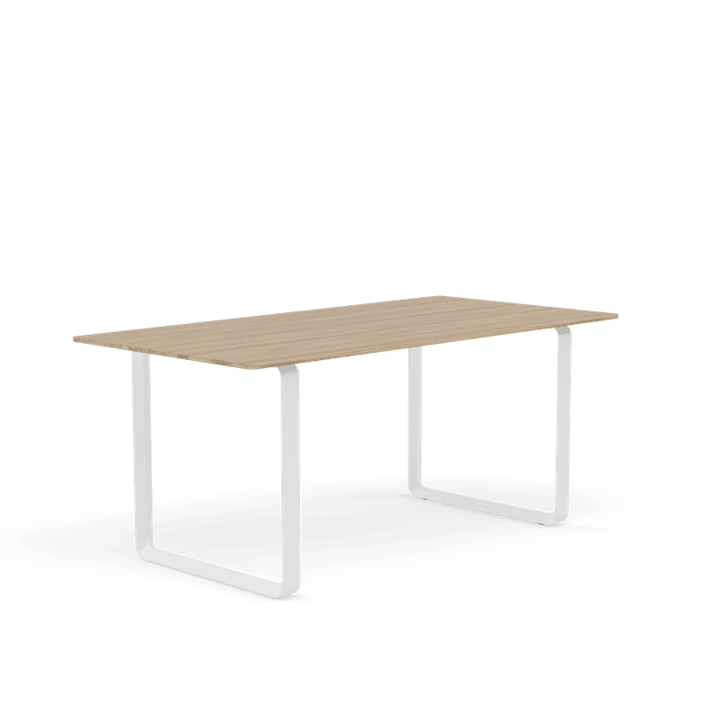 Muuto 70/70 Table 170 cm Solid Oak Spisebord White Base, Hvit