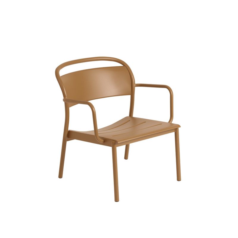 Muuto Linear Steel Lounge Armchair Burnt Orange Hagemøbel stol