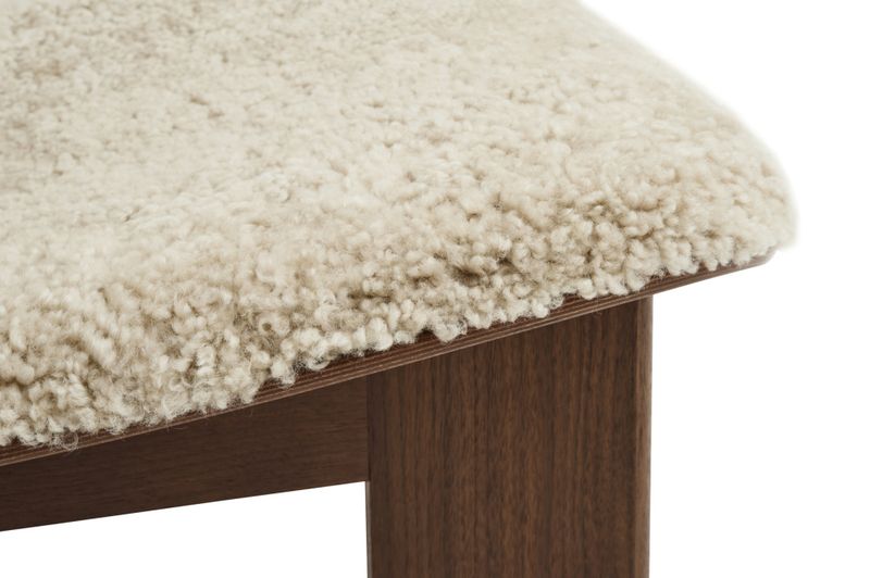Hay Chisel Lounge Chair-Water-based lacquered walnut Front upholstery Sheepskin Mohawi 21 Loungestol stol Valnøtt
