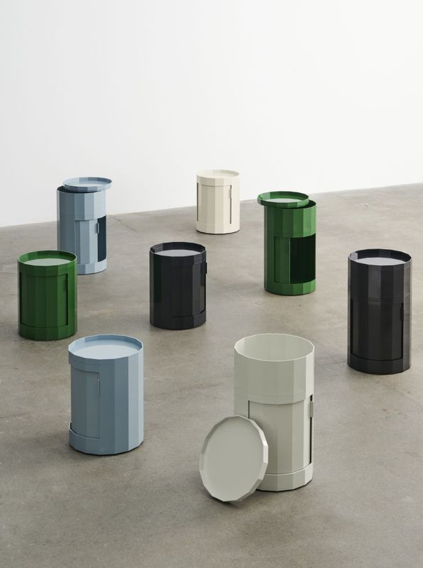 Hay Facet Cabinet High H 66 cm Spinach Green Nattbord, ben hjul