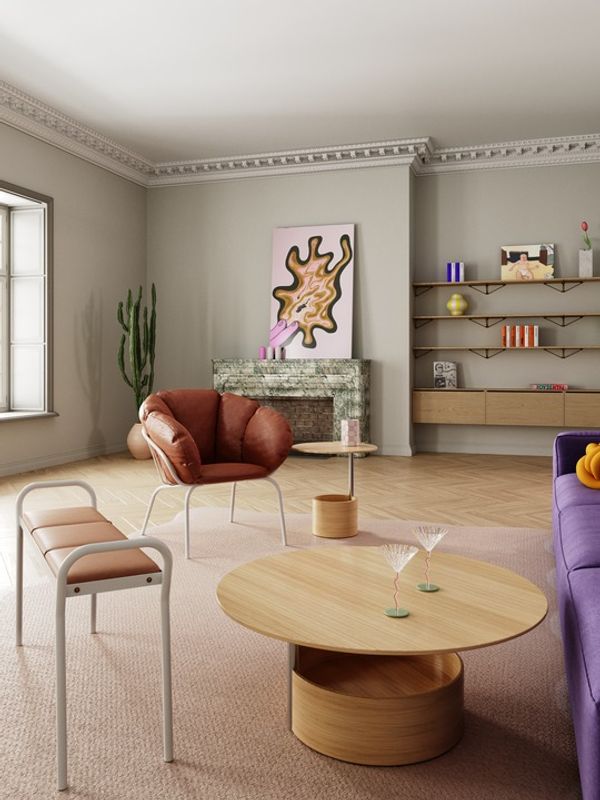 Maze Parasol L coffee table natural oak, Eik Stuebord Salongbord