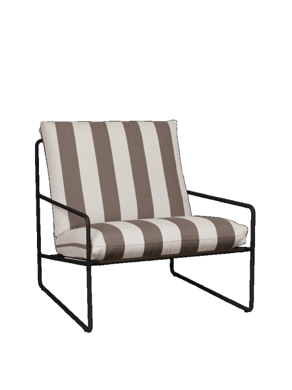 Ferm Living Desert Sofa 3 + 2 + 1 sittegruppe Stripe Black Chocolate Utesofa