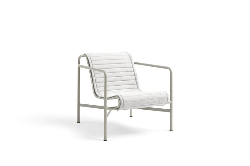 HAY Palissade Quilted Cushion Lounge Chair Low Sky Grey, pute