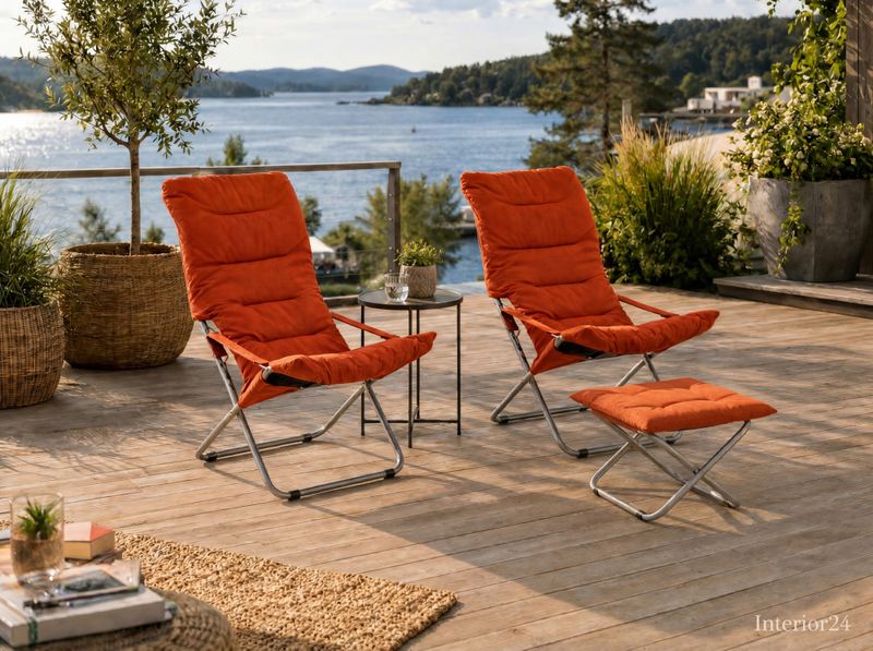 2 stk  - Fiam Fiesta Soft solstol, 1 stk Chico Soft Warm Orange
