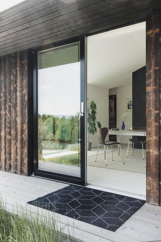 HEYMAT 85 x 115 Hagl Black Door Mat Dørmatte teppe