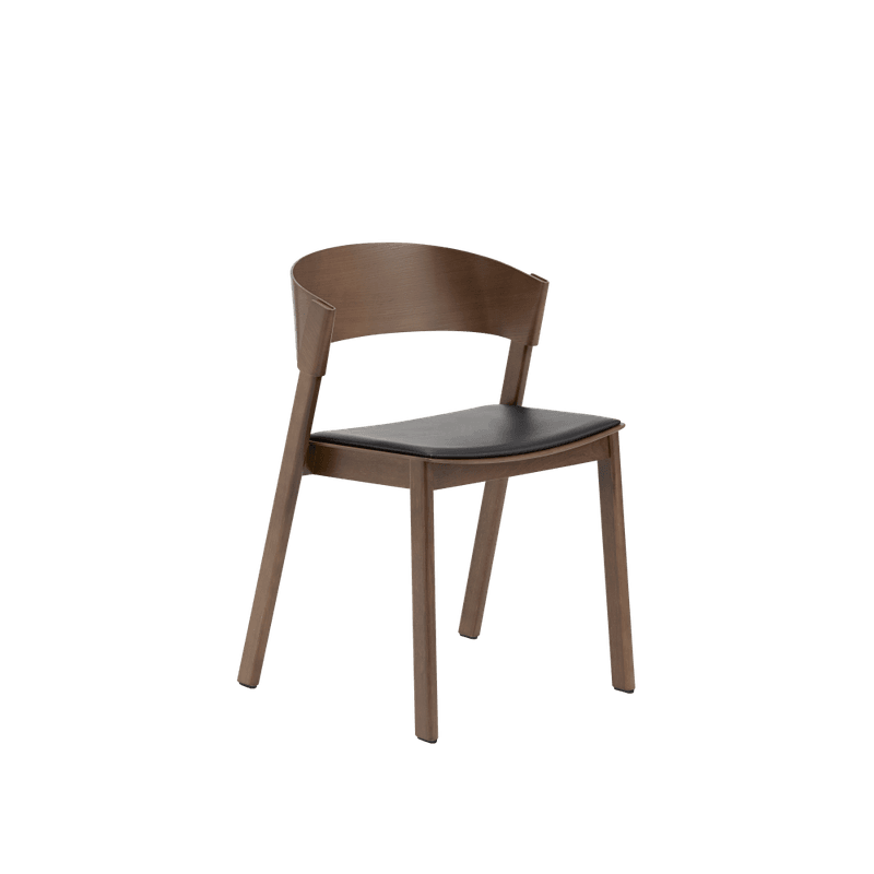 Muuto Cover Side Chair  Refine Leather Black Stained Dark Brown  Spisestol stol