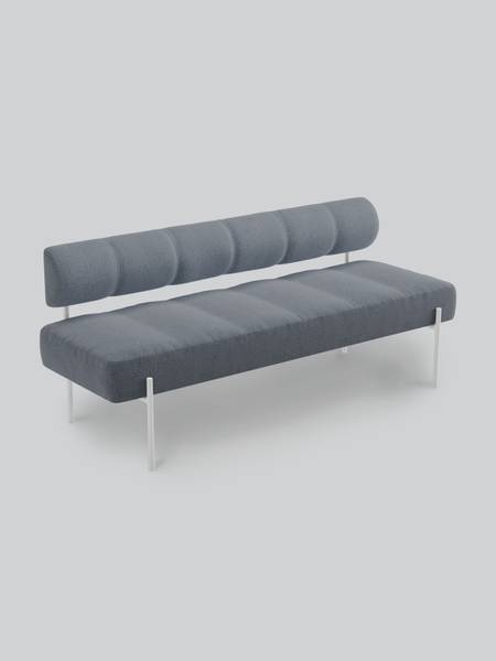 Northern Daybe Dining Sofa Grey Blue Brusvik 94, White legs