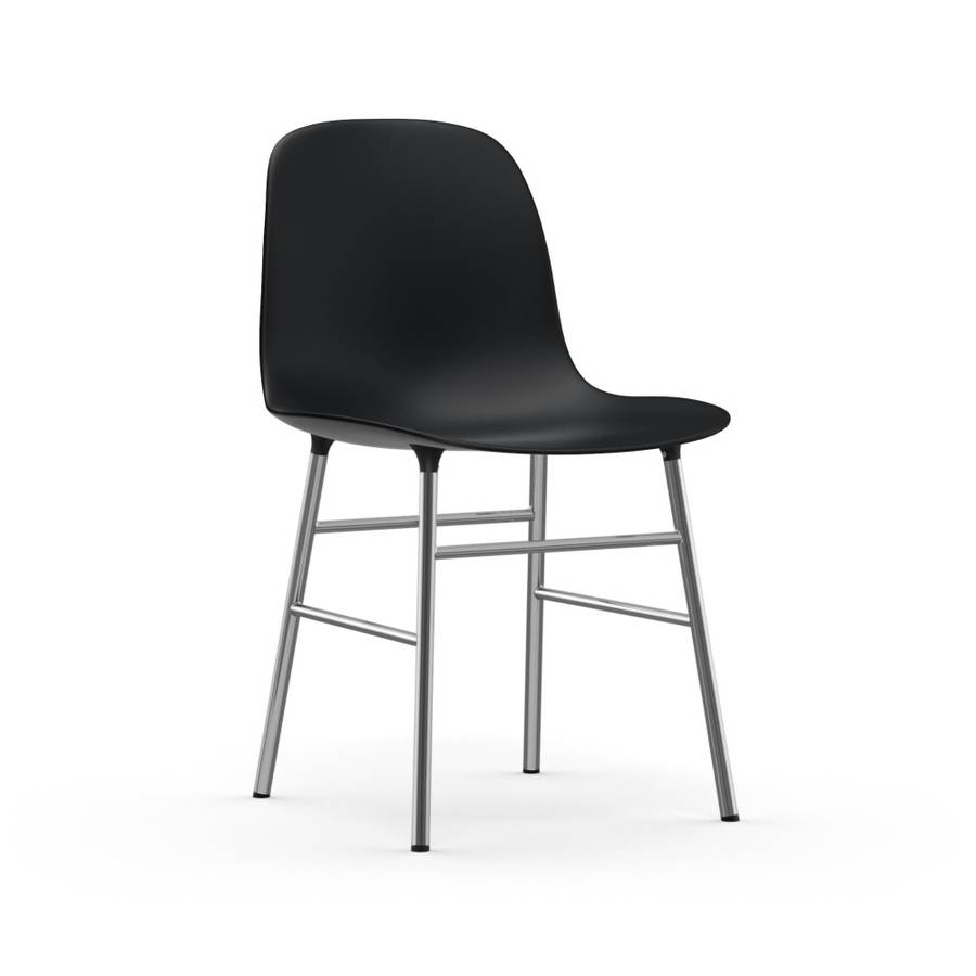 Normann Copenhagen Form Chair Chrome Black, svart Spisestol