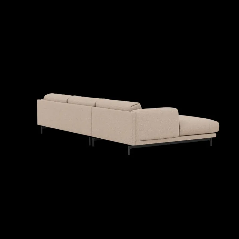 Muuto Rest Chaise Longue Left sofa Hearth 6, Black Grå med svarte ben, sofa