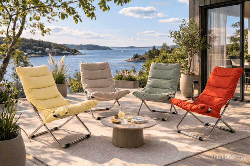 4 stk - Fiam Fiesta Soft solstol Black and White, Svart og Hvit