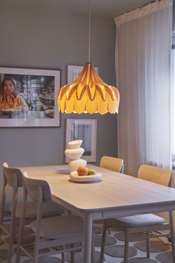 Pilke Pioni Large Ø 50 cm pendant Lamp Birch, Bjørk Taklampe