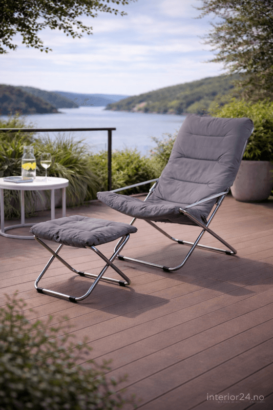 4 stk - Fiam Fiesta Soft solstol Black and White, Svart og Hvit