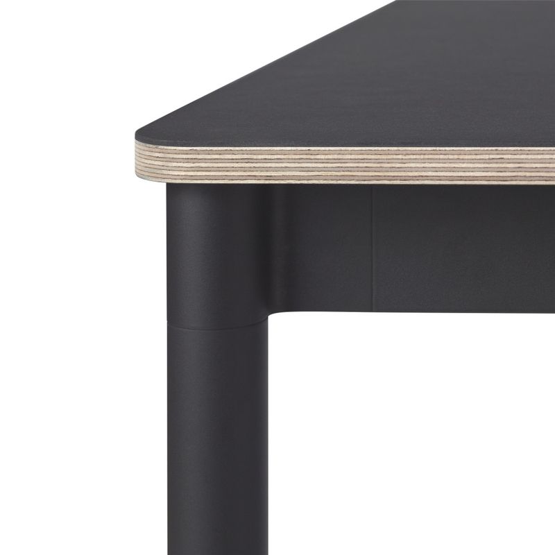Muuto Base Table 160 x 80  Black Laminate Plywood Black, svart spisebord Kryssfiner kant