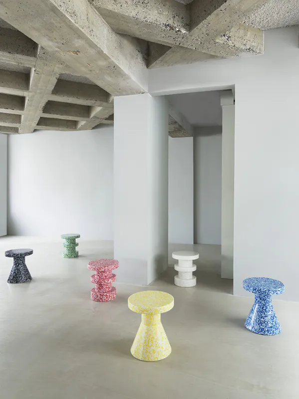 Normann Copenhagen BIT STOOL Cone Black White, Svart Hvit