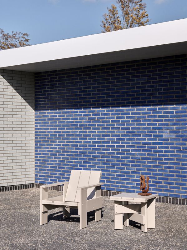 HAY Crate Lounge Chair Fog WB lacquered Pinewood, Grå Furu