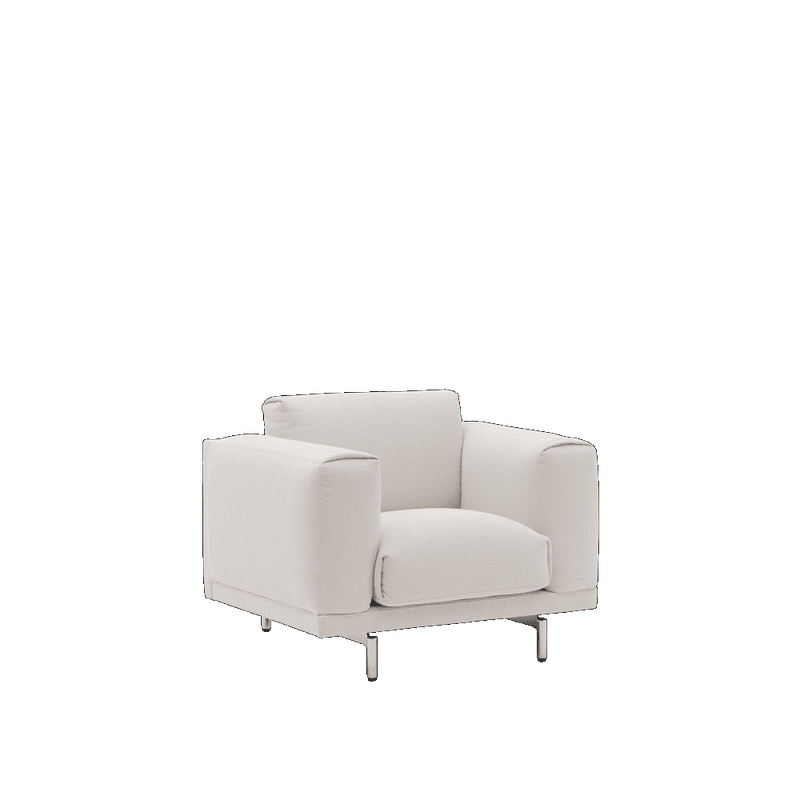 Muuto Rest Lounge Chair Acca 121, Chrome, krommede ben Loungestol stol