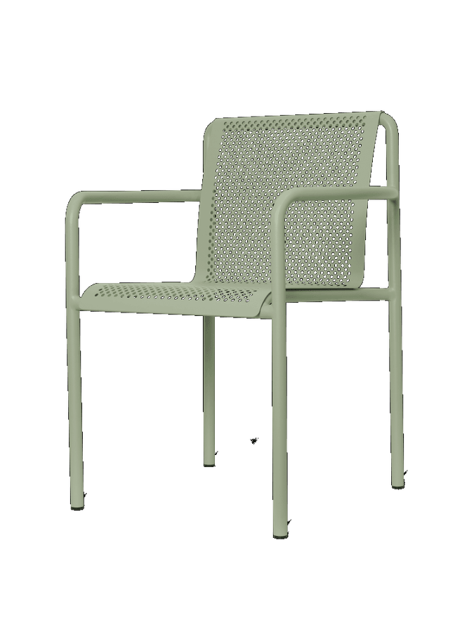 Ferm Living Dapple Chair with Arms - Tea Green Sage Green Utestol