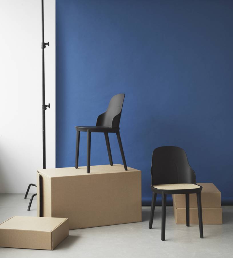 Normann Copenhagen Allez Chair PP, Wicker seat, Black Base