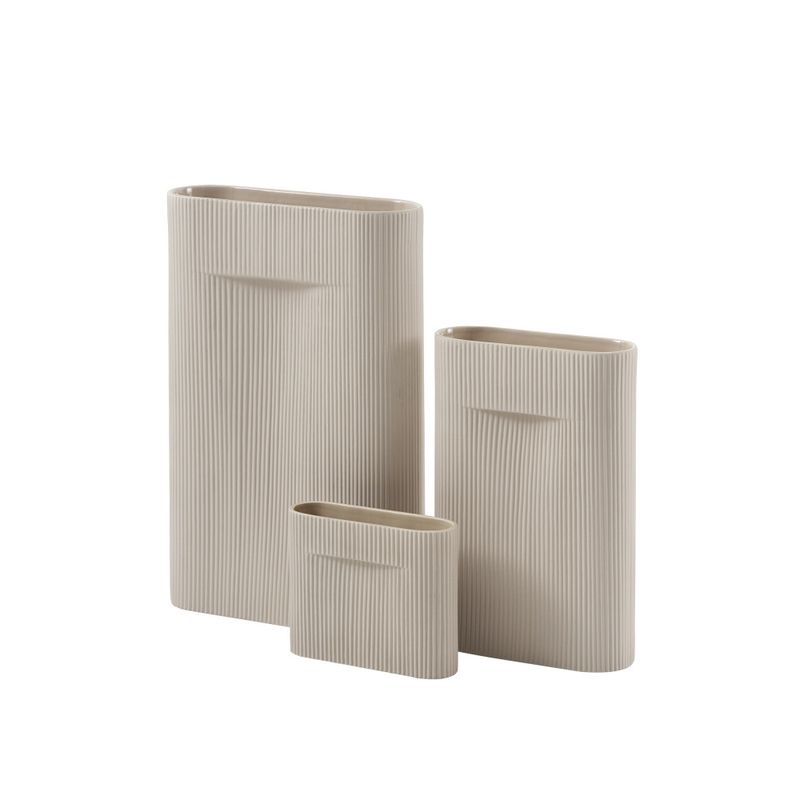 Muuto Ridge Vase Beige, H 35 cm