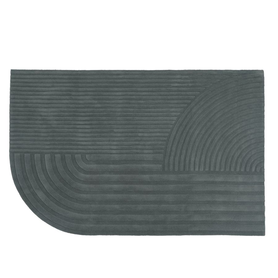 Muuto Relevo Rug 200 x 300 Dark Green teppe Mørke Grønn