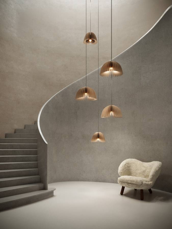 Pilke Verna 50 pendant Lamp Birch, Bjørk Taklampe Pendel
