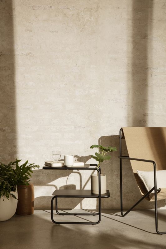 Ferm Living Level Side Table Black, Svart Sidebord utebord